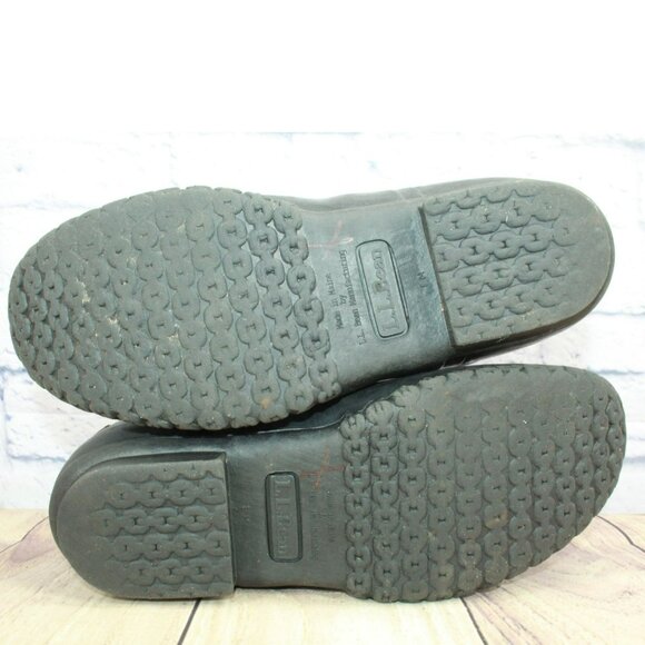 LL Bean Black Leather Shearling Lined Insulated Mid Calf Duck Boots Size 10 M - Picture 11 of 11